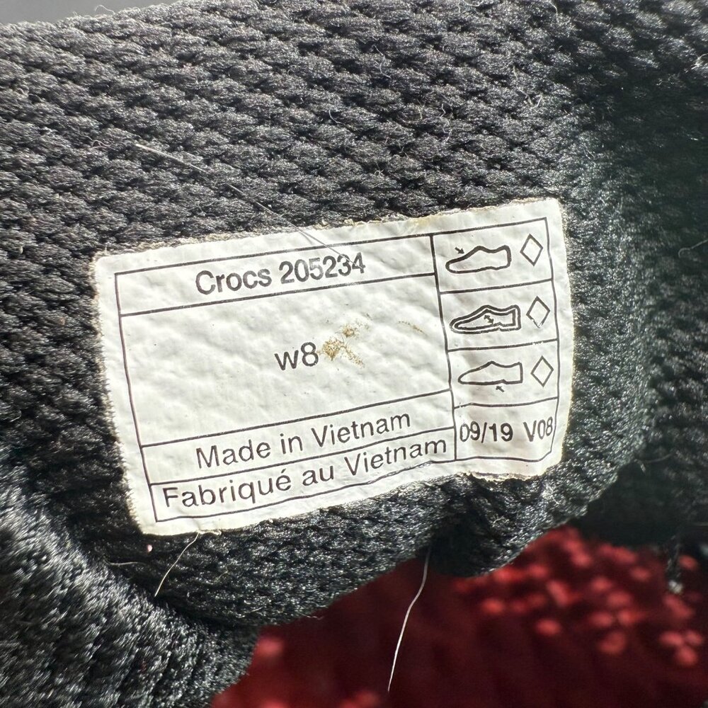 Crocs Womens Size 8 LiteRide Black Sneakers Casual Athletic Shoes - Picture 5 of 9